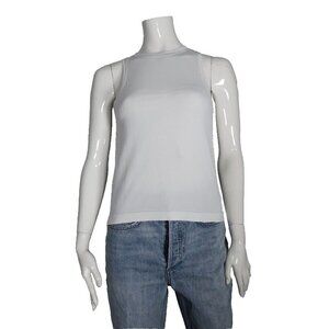 Lululemon Women's US4 White Tank Top Nylon Stretch Stripe Crew Laser Cut Shirt